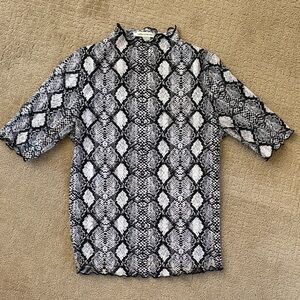 Caution To The Wind Black and White Patterned Shirt